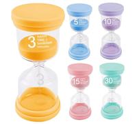 Timer for Kids 5 PCS Hourglass in 5 Colors, 3-30 Minute Sand Clock for Learning