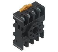 Timer for Relay Socket Base for PF083A and MK2P 8-Pin General Purpose Relays, Rail-Mountable with Galvanized Copper Contacts, U-Buckle Design, Black Plastic