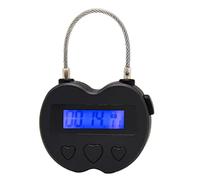 Timer Padlock LCD Display Time Lock USB Rechargeable Timer Lock Multi-Function Purpose Game Lock for Student - Black