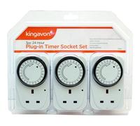 Timer Plug Socket UK 3 Pack 24 Hour Plug-in Energy Saver
