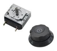 Timer Switch Knob 16A 120 Min For Steamers/Ovens(C) | 30-120 Min Settings, Loud Alarm Bell, 24Mm Shaft, 58Mm For Dial, Fits Steamers Ovens Cleaning Cabinets