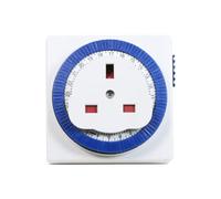 Timer Switch Square | 24 Hour Segment Timer Light Switch | White Plug|