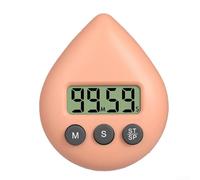 Timer with Waterproof Design, Memory Function, and Magnetic or Hanging Mount for Shower and Kitchen Use (Orange)