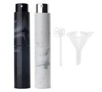 Times Mark 2PCS 10ml Travel Perfume Atomizer, Refillable Mini Perfume Bottle Liquids Spray Portable, Leak-Proof Containers, Upgraded Refill Pump for Outdoor Travelling, Black & White