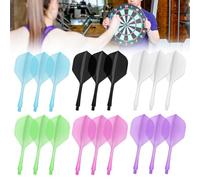 Times Mark Integrated Dart Shaft and Flights, 2BA Thread One-Piece Darts Accessories, Durable Anti-Falling Dart Flight Set, 18 PCS Multi-Colored Flights for Precision and Style