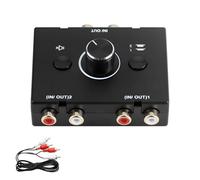Times Mark RCA Audio Switcher 2 in1 Out Bidirectional, Audio Extractor Switch Box RCA Switcher with Volume Control Mute Button Stereo Audios No Power Required for Stereo Speaker Player
