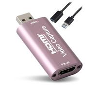 Times Mark Video Capture Card HDMI to USB 3.0 Audio Video Grabber, 4K 1080P Capture Adapter Devices for Gaming Live Streaming Video Recorder, Compatible with Windows Mac,No Power Required