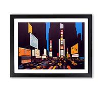 Times Square Art Deco Style Framed Print | A4 Black Framed Wall Art | Ready to Hang | Art Deco Nature Picture | Living Room Bedroom Lounge Office