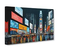 Times Square Art Painting Vol.5 Canvas Print | Gallery Wrapped 30mm Frame Wall Art | 30x20 inches | Ready to Hang | Contemporary Picture | Living Room Bedroom Lounge Office