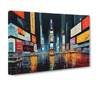 Times Square Art Painting Vol.6 Canvas Print | Gallery Wrapped 30mm Frame Wall Art | 30x20 inches | Ready to Hang | Contemporary Picture | Living Room Bedroom Lounge Office
