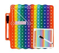 Times Table 12x12 Math Fidget Toy, Multiplication Pop, Educational Rainbow Math Sensory Tool for Teachers and Students, Stress Relief Toy with Erasable Chart & Marker