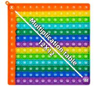 Times Table, 12x12 Multiplication Pop It, Educational Rainbow Fidget Toy, Stress Relief Toy for Teachers And Students Classroom and Home Use