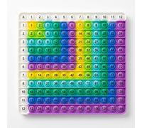 Times Table 12x12 Pop Math Fidget Toy, Multiplication Tables for Kids, Interactive Learning Tool, Fun Educational Sensory Poster and Poppet Toy for Classroom and Home Use (White Purple)