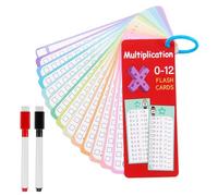 Times Table Flash Cards 0-12 Multiplication Chart with 2 Marker Erase Pens, Educational Valuable Flashcards, Multiplication Flash Cards for 1st to 3rd Grade Student, Times Tables Games