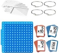 Times Table Math Games, Arithmetic Practice Set, Maths Flash Cards With Silicone Multiplication Chart And Instructional Cards, Educational Learning Toy With Board For Kids Ages 1-6 (A)