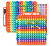 Times Table Poppet 12x12 12+12 Multiplication Addition Tables for Kids Multiplying Pop It Push Bubble Math Game, Number Sensory Fidget Popper with Erasable Chart & Marker