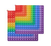 Times Table Poppet, 12x12 Double Math Fidget Toy with a Hook Side Multiplication Popper Addition Poppet Fidget Toy Relieve Stress and Anxiety 12x12&12+12 (Right angle rainbow 1-144) (PURPLE)
