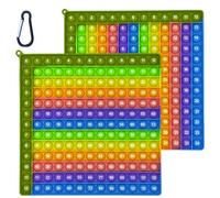 Times Table Poppet 12x12 Math Fidget Toy Double Side Multiplication Popper Addition Poppet Fidget Toy Relieve Stress and Anxiety 12x12&12+12 (Green Edge Design 1-144)