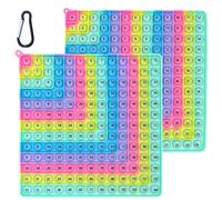 Times Table Poppet 12x12 Math Fidget Toy Double Side Multiplication Popper Addition Poppet Fidget Toy Relieve Stress and Anxiety 12x12&12+12 (Macaron Light Green Design 1-144)