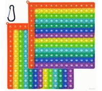 Times Table Poppet 12x12 Math Fidget Toy Multiplication Popper Relieve Stress And Anxiety 12x12&12+12 (Orange Edge Macaron Double Side 1-144)