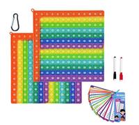 Times Table Poppet, Multiplication Pop It Times Tables with 15 Pcs Multiplication Flash Cards & 2 Erasable Pen, Fun Maths Poppet Times Tables for Classroom and Home Use 12x12 & 12+12 (Double Sided)