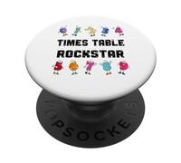 Times Table Rockstar. Funny Numbers, Multiplication, Maths PopSockets Adhesive PopGrip