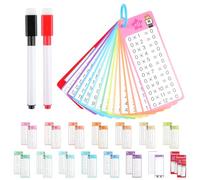 Times Tables Flash Cards, 0-12 Multiplication Flash Cards for Kids with 2 Dry Erase Markers, Educational Math Flashcards Game for 1st to 3rd Grades