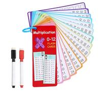 Times Tables Flash Cards 1-12, Multiplication Flash Cards With Dry Erase Markers for Kids Double-Sided Math Practice Cards for Multiplication Game, Mathematics Education
