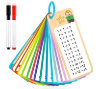 Times Tables Flash Cards, 1-12 Times Tables, Addition Flash Cards for Kids, Addition Flash Card with 2 Dry Erase Pens, Educational Math Flashcards for 1st to 3rd Grades (B, One Size)