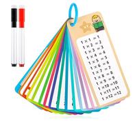 Times Tables Flash Cards, 1-12 Times Tables, Multiplication Flash Cards for Kids, Addition Flash Card with 2 Dry Erase Pens, Educational Math Flashcards