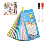 Times Tables Flash Cards, 1-12 Times Tables Poster with 2 Dry Erase Pens Multiplication Tables for Kids Maths Games Flashcards Time Table Poster Educational Math Flashcards for 1st to 3rd Grades