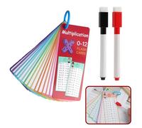 Times Tables Flash Cards, 15Pcs Alphabet Flash Cards Times Table Poster Multiplication Flash Cards Visual Timetable for Kids Educational Math Flashcards with 2 Dry Erase Pens for 1st to 3rd Grades