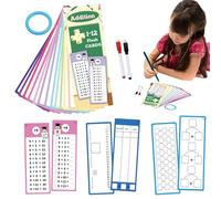 Times Tables Flash Cards - Addition Flash Card | Double-Sided Interactive Learning Game With 2 Dry Erase Pens For Classroom, Home School