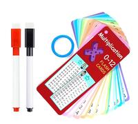 Times Tables Flash Cards,Multiplication Tables for Kids,Flash Cards,0-12 Times Table Card Chart,Multiplication Chart with 2 Dry Erase Pens 1 Rings,for 1st to 3rd Grade Game