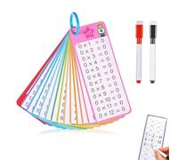 Times Tables Math Flash Cards With 2 Dry Erase Pens - 0-12 Multiplication Chart for 1st to 3rd Grade Learning Game