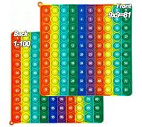 Times Tables Toy, Multiplication Tables Math Toy For Kids, 0-100 Number Board Game, Multiplication 9x9, Double Sided Preschool Education Push Bubble Sensory Fidgets Toys