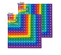 Times Tables Toy, Multiplication Tables Math Toy For Kids, Double-Sided Number Board Game Push Pop Bubble Sensory Fidgets Toys, Addition 12+12, Multiplication 12x12, Preschool Education Toy Game
