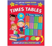 Times Tables Workbook for Kids - Giant Wall Poster Chart & Fun Multiplication Activities - Beginners Maths Help Book with Reward Stickers & Games - Learning for Children Aged 3+
