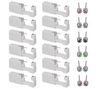 TIMESETL 12 Pack Ear Piercing Gun Kit, Self Ear & Nose Piercing Gun, No Pain Safety Tool with Diamond Stud Earrings for Girls, Boys, Women, Men, Unisex