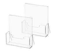 TIMESETL 2 Pack A5 Acrylic Freestanding Brochure & Leaflet Holder, Sign Holder Stand Clear Acrylic for Leaflet Book Menu Poster Brochure Magazine Table Sign Display