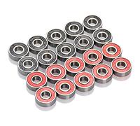TIMESETL 20 Pcs 608-2RS Ball Bearing - Double Rubber Sealed Shielded Miniature Deep Groove 608rs Bearings for Skateboards, Inline Skates, Scooters, Roller Blade Skates & Long boards (8mm x 22mm x 7mm)