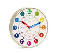 TIMESS 10 Inch Wall Clock,Non-Ticking Silent Battery Operated Analog, Learning to Tell Time Clock,Ideal Modern Home, Bedroom, Kitchen, Office Décor(Gold)