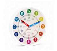 TIMESS 12 Inch Wall Clock,Non-Ticking Silent Battery Operated Quartz Analog, Learning to Tell Time Clock,Ideal Modern Home, Bedroom, Kitchen, Office Décor(White)