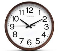 TIMESS Wall Clock, Classic Wood Style Finish, 11 Inch Non-Ticking Silent Battery Operated Analog Clock, Ideal Retro Decor for Home, Bedroom, Living Room, Kitchen, Bathroom, Office(Wood Brown)
