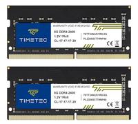 Timetec 16GB KIT (2x8GB) DDR4 2400MHz (PC4-2400T) PC4-19200 SODIMM Laptop RAM - 260-Pin 1.2V CL17 Non-ECC Unbuffered Memory Module for Laptop, Notebook, Mini PC, All-in-One