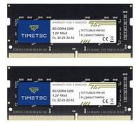 Timetec DDR4 16GB Kit (2x8GB) 3200MHz PC4-21300 Non-ECC Unbuffered 1.2V CL22 1Rx8 Single-Rank 260 Pin SODIMM Laptop Notebook PC Computer Memory RAM Module Upgrade.