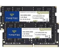 Timetec 32GB KIT (2x16GB) DDR4 2666MHz (PC4-2666V) PC4-21300 SODIMM Laptop RAM - 260-Pin 1.2V CL19 Non-ECC Unbuffered Memory Module for Laptop, Notebook, Mini PC, All-in-One