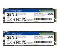 Timetec 512GBx2 (2 Pack) SSD NVMe PCIe Gen3x4 8Gb/s M.2 2280 3D NAND TLC 350TBW High Performance SLC Cache Read/Write Speed Up to 2,000/1,600 MB/s Internal Solid State Drive for PC Laptop and Desktop