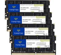 Timetec 64GB KIT (4x16GB) DDR4 3200MHz (PC4-3200AA) PC4-25600 SODIMM Laptop RAM - 260-Pin 1.2V CL22 Non-ECC Unbuffered Memory Module for Laptop, Notebook, Mini PC, All-in-One