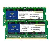 Timetec 8GB KIT(2x4GB) DDR3L 1333MHz PC3-10600 Non-ECC Unbuffered 1.35V CL9 2Rx8 Dual Rank 204 Pin SODIMM Laptop Notebook PC Computer Memory RAM Module Upgrade (8GB KIT(2x4GB))